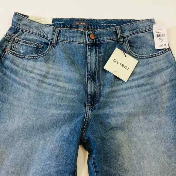 DL1961 $199 Lakewood Jerry Ultra High Rise Vintage Straight Light Wash Jeans 33 - Picture 9 of 10